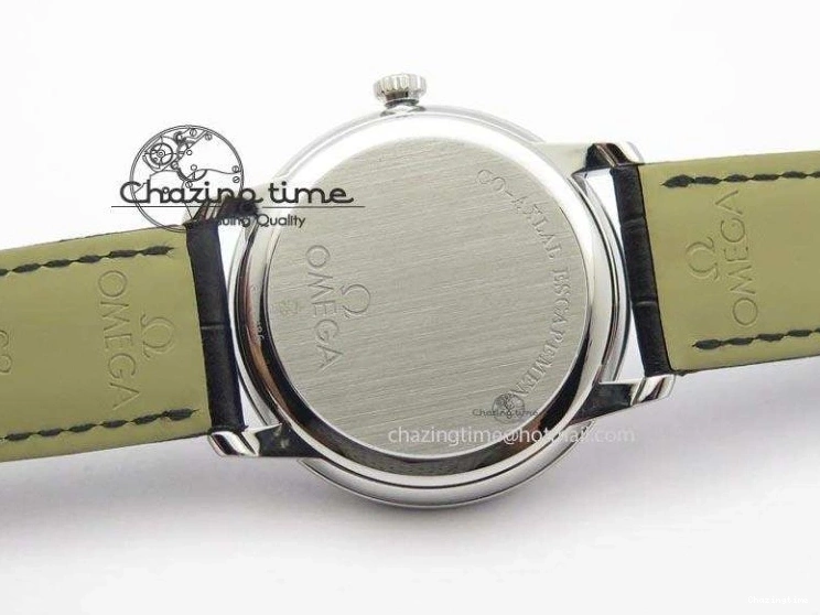 0814 De Ville MK 1:1 Best Edition SS White Dial On Black Leather Asian Seagull T1701 (Sec@6) Sporty 8244
